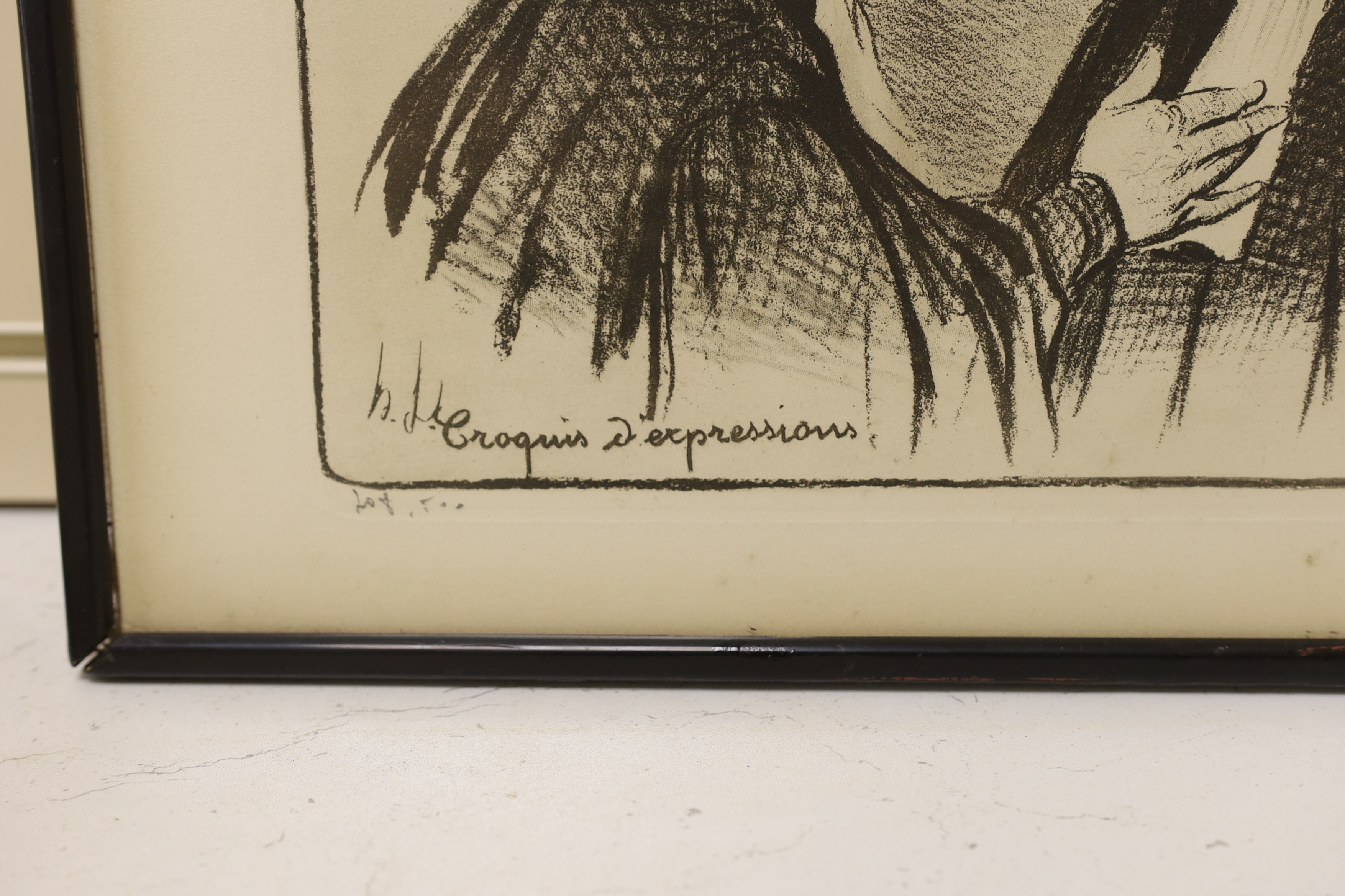 Honoré Daumier (French, 1808-1879), lithograph, ‘Croquis d'Expressions’, signed in pencil, 27 x 36cm